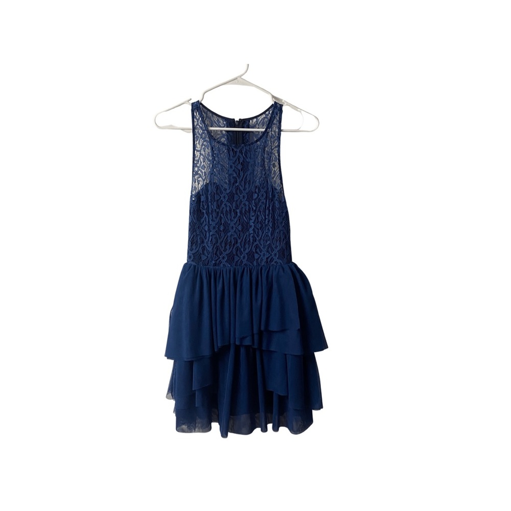 KEEPSAKE the label. Navy lace dress.